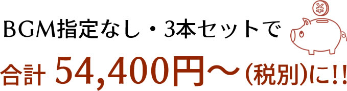 BGM指定なし・3本セットで合計54,400円(税込)～